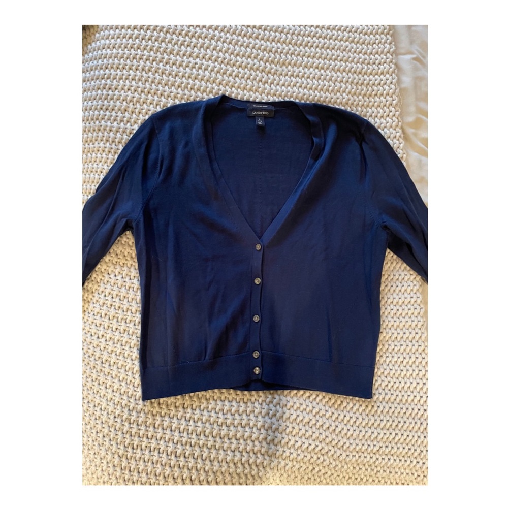 Lands End cropped v-neck cardigan